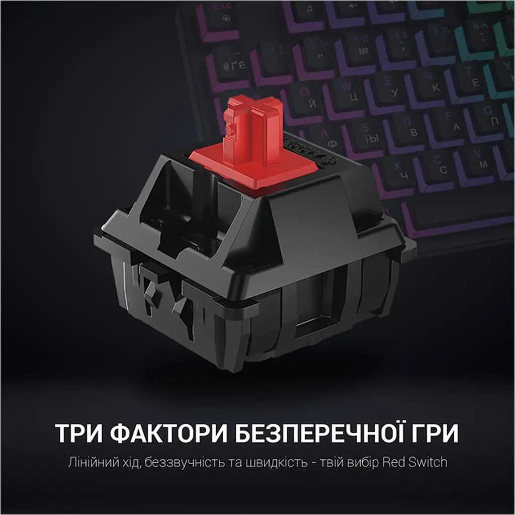 Клавиатура GamePro MK80R Red Switch RGB USB Black [111028] - фото 6