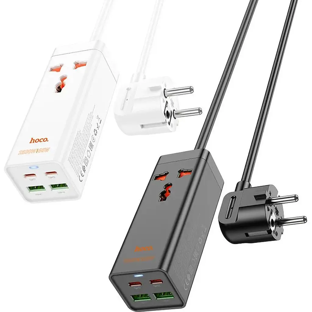 Мережевий фільтр Hoco AC10A Barry Black (601672) [109953] - фото 3