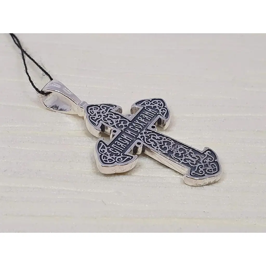 Серебряный крест Харьковская ювелирная фабрика Распятие Христа. 3379-Ч - фото 3