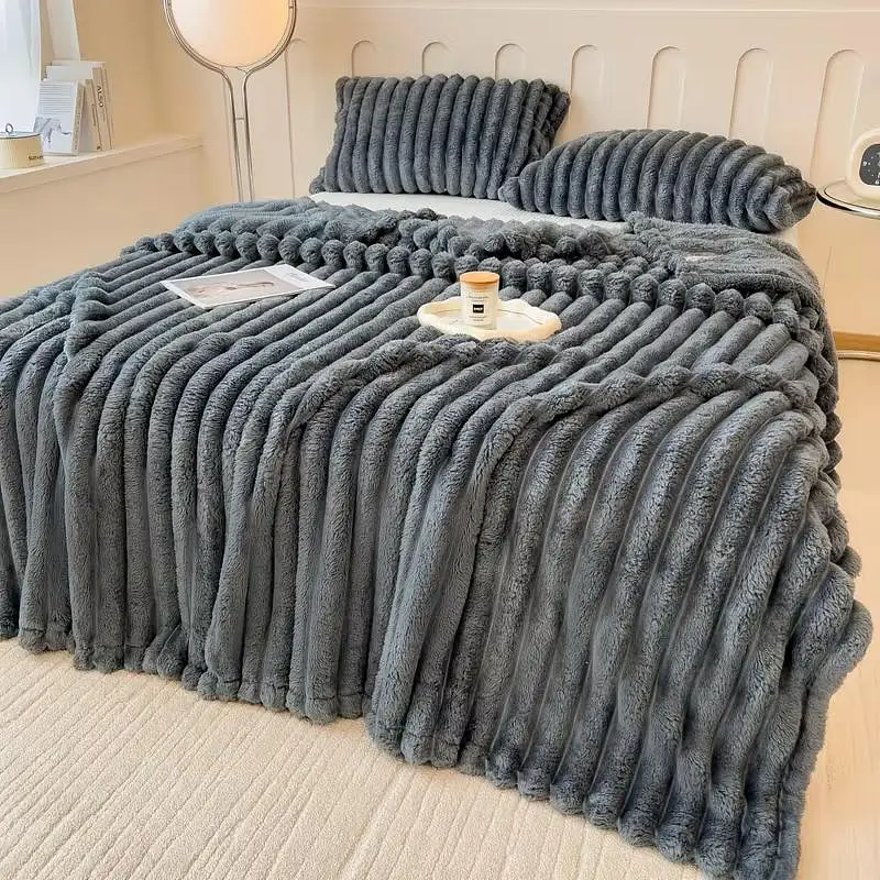 Плед євро 200*220см Імператорський 7см смужка Сірий COLORFUL HOME