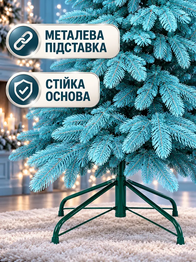 Лита штучна ялинка YaLINKA PB21 Смерека 210 см на металевій підставці, блакитна (49676451) - фото 5