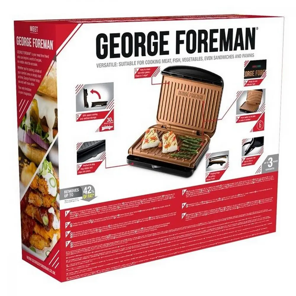 Электрогриль прижимной George Foreman Fit Grill Copper Medium 25811-56 - фото 10