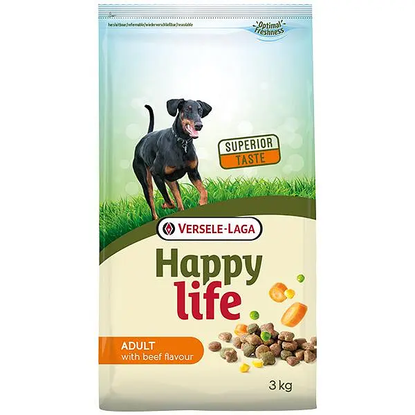 Сухий преміум корм Happy Life Adult with Beef flavouring Хеппі Лайф Яловичина для собак всіх порід 3 кг (311035)