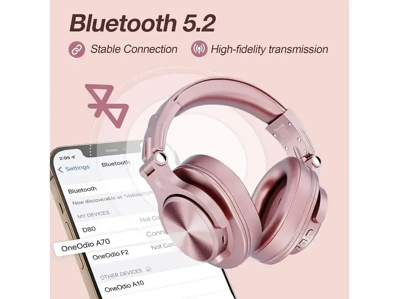 Навушники з мікрофоном OneOdio Fusion A70 Rose Gold - фото 6