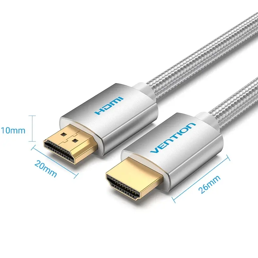 Кабель Vention HDMI M - M,15.0 м V2.0 4K обплетення Silver Metal Type - фото 2