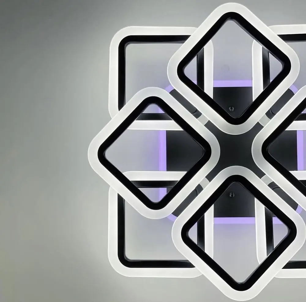 LED люстра на 4+4 рожка квадратной формы Line.F A 2400/4+4S RGB BK - фото 5