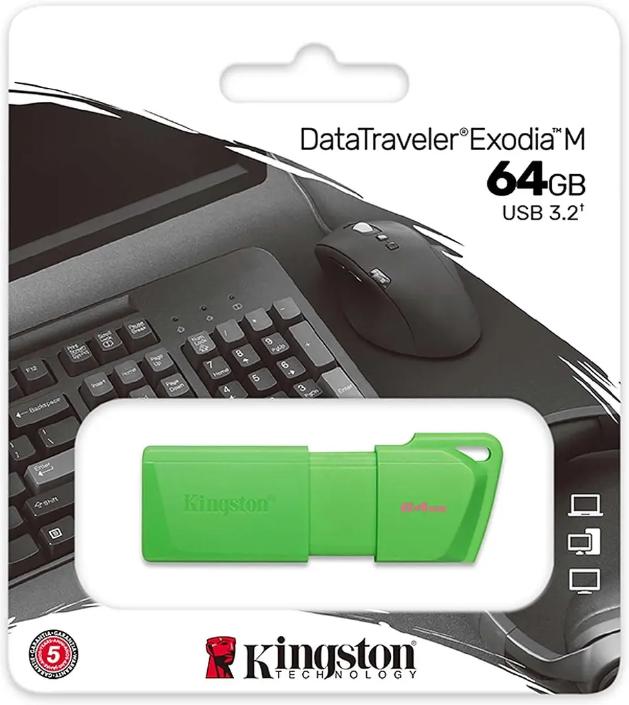Флеш-накопичувач Kingston USB3.2 64GB DataTraveler Exodia M Green (KC-U2L64-7LG) - фото 4