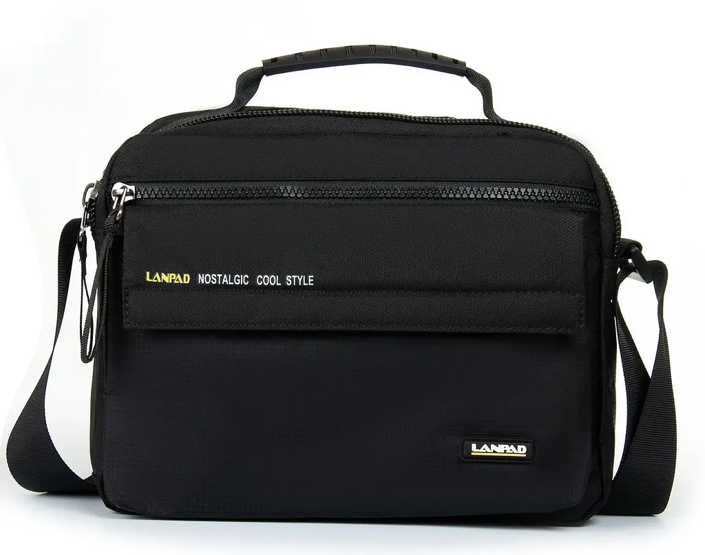 Чоловіча сумка тканинна Lanpad чорна (LAN4119 black) - фото 2