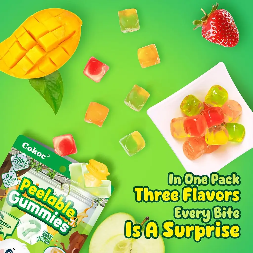Цукерки желейні Cokoc Peelable Soft Candy Gummies Mystery Cube 60г - фото 3