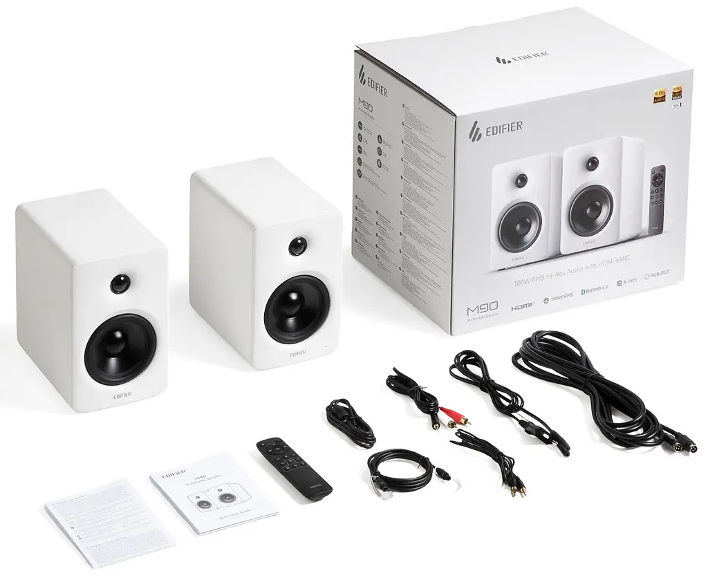 Активні колонки Edifier M-90W 100W Hi-Res, HDMI, Optical, USB-C, AUX, Bluetooth White - фото 5