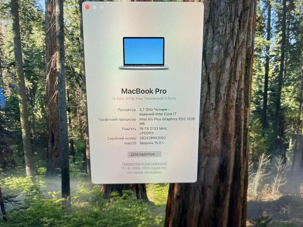 Ноутбук Apple MacBook Pro 13" 2018 i7-8559U/16/500 (C02XJ0R9JHD2) Б/в - фото 9