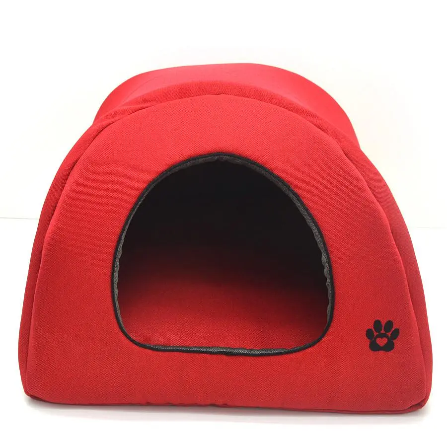 Будиночок юрту для котів та собак Zoo-hunt Loft №1 32х32х32 см червоний + сірий - фото 3