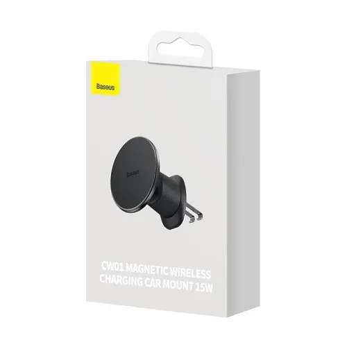Бездротовий зарядний пристрій Baseus CW01 MagSafe Wireless Charging Car Mount Air Vent 15W чорний C40141001111-00 - фото 2
