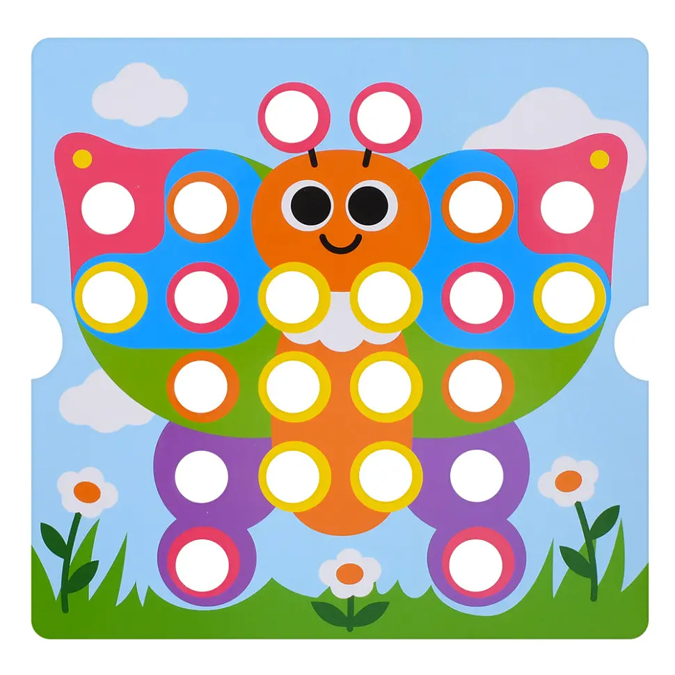 Розвивальна мозаїка Bambi Button Idea YG898-6, 46 деталей, картки 12 шт. - фото 6