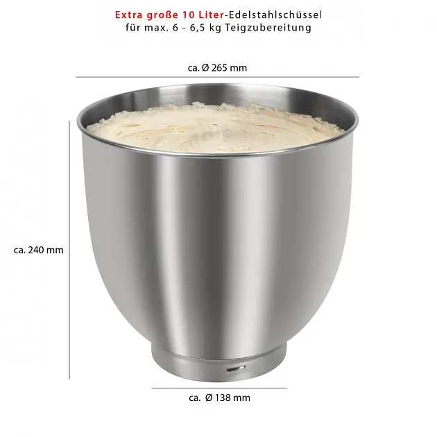 Планетарний міксер - тістоміс Clatronic KM 3765 Titan 10 л - фото 6