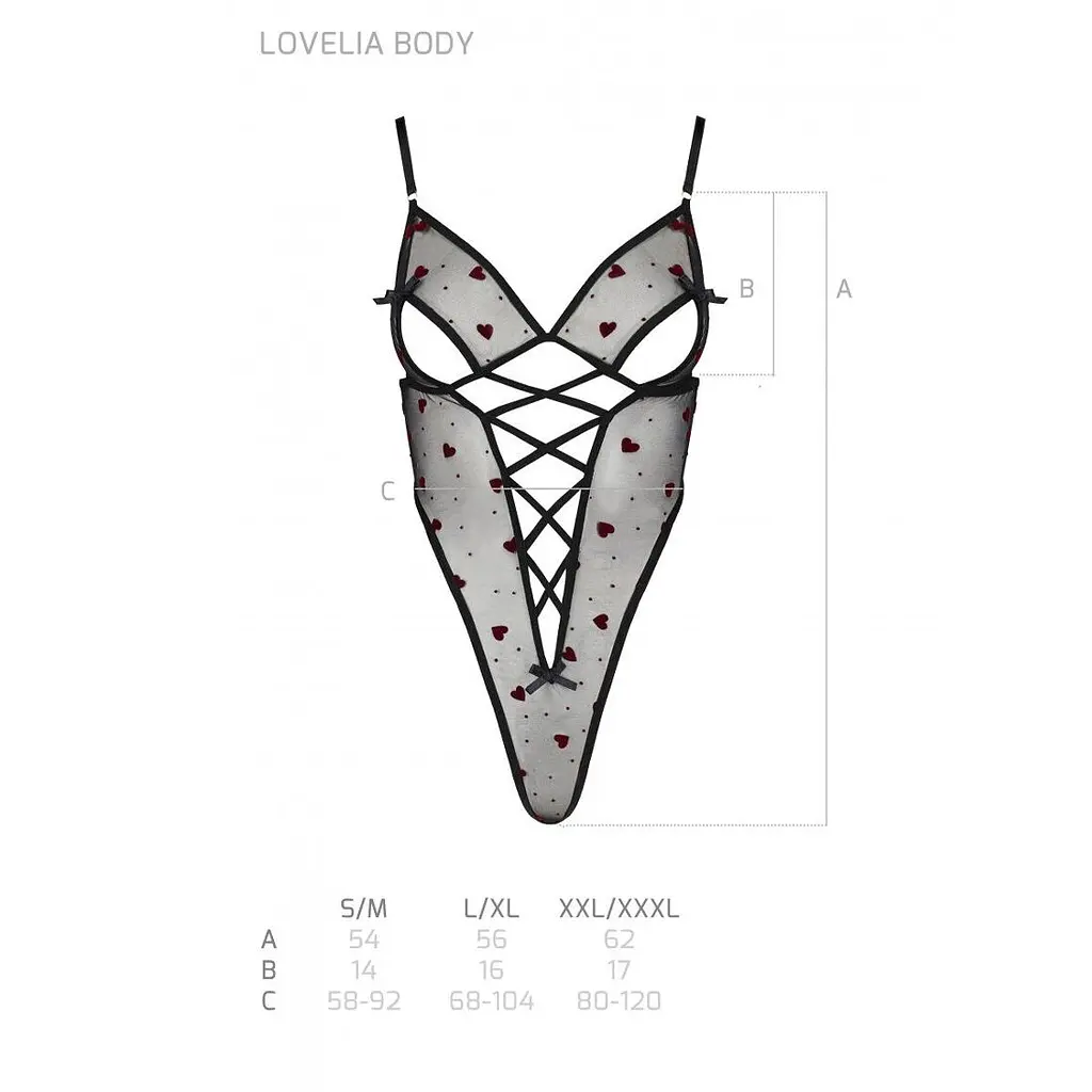 Еротичний боді з малюнком Passion LOVELIA BODY XXL/XXXL, black - фото 7
