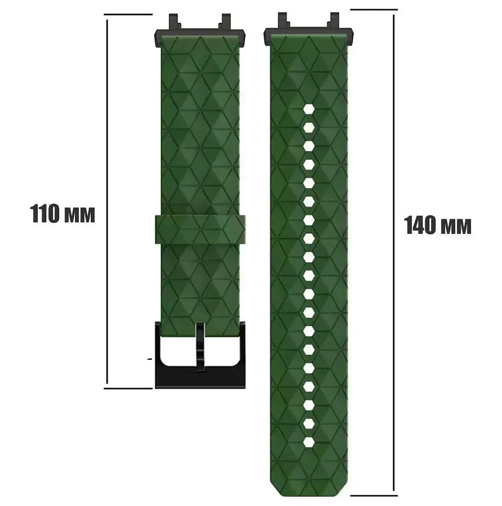 Ремінець Primolux Dimond силіконовий для годинника Xiaomi Amazfit T-Rex 2 (A2169 / A2170) - Army Green - фото 5