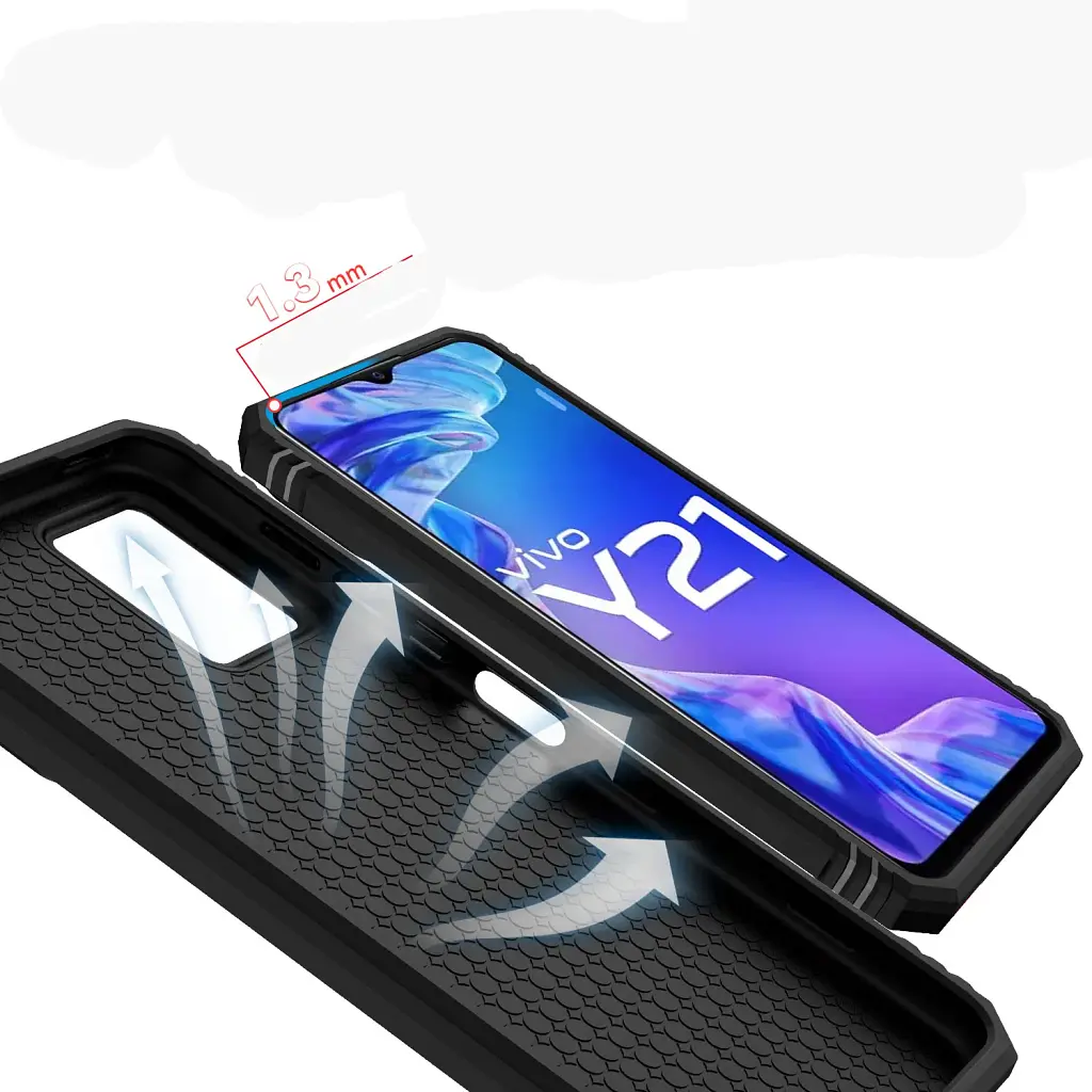 Панель BeCover Military для Vivo Y33s / Y21 Black (708834) - фото 4
