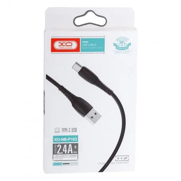 Кабель XO NB-P163 2.4A USB cable for Type-c 1 м Чорний - фото 3