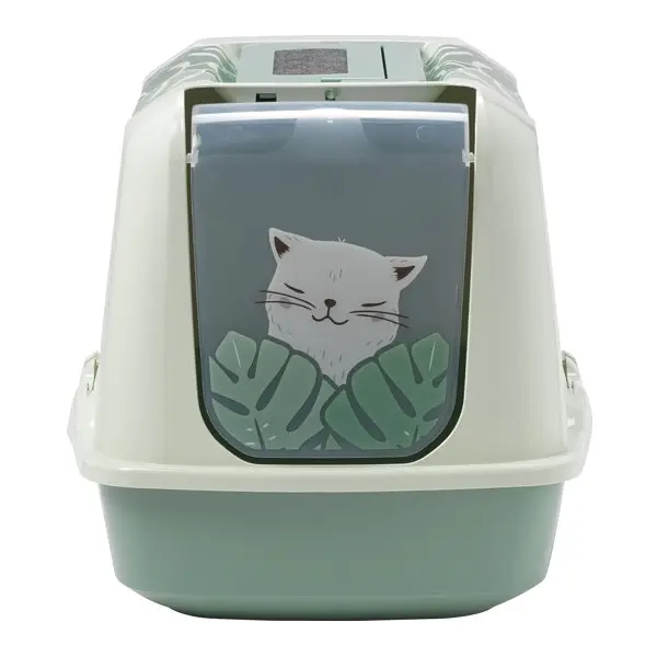 Закритий туалет для котів Moderna Trendy Cat Eden із вугільним фільтром зелений 57,4х44,8х42,7 см C245378CA - фото 2