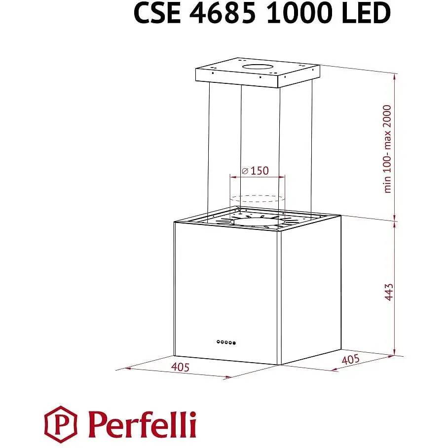 Витяжка Perfelli CSE 4685 I 1000 LED - фото 9
