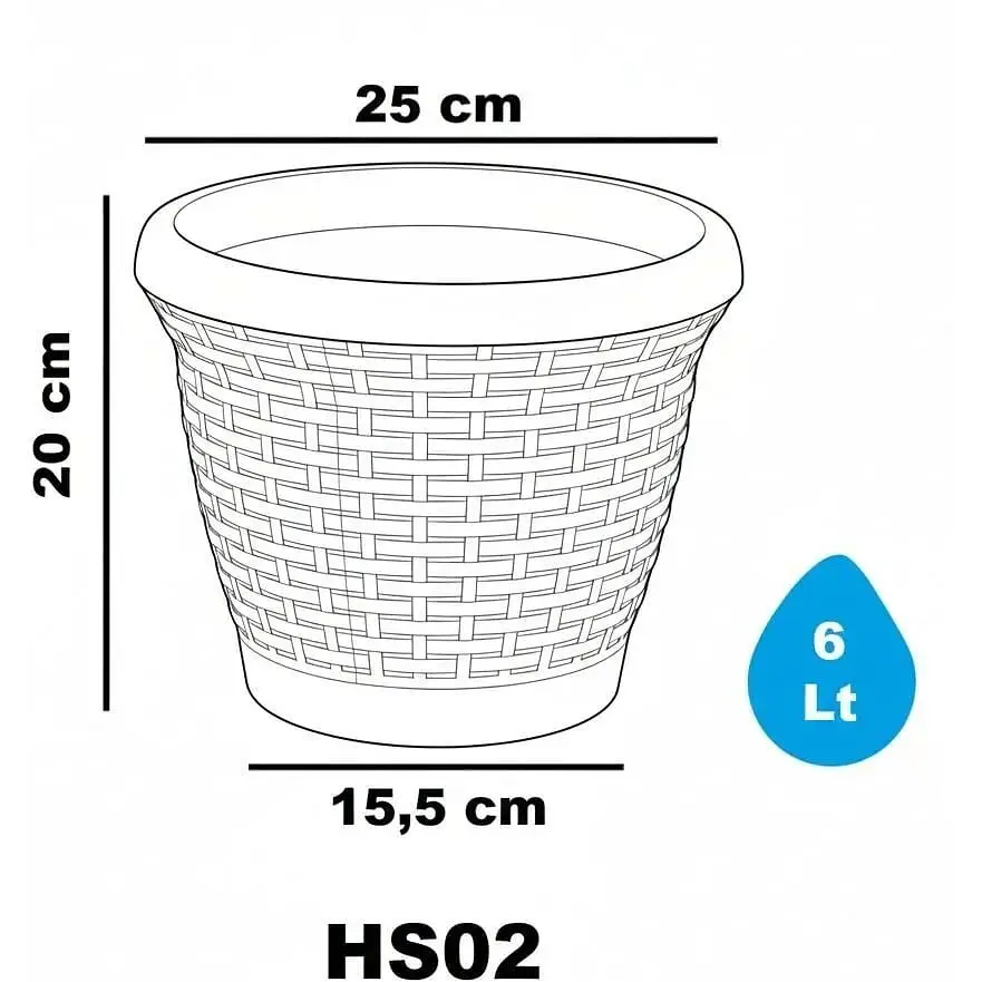 Вазон для квітів Serinova Wire Mesh 6 л антрацит (20-HS0211102-200100) - фото 3