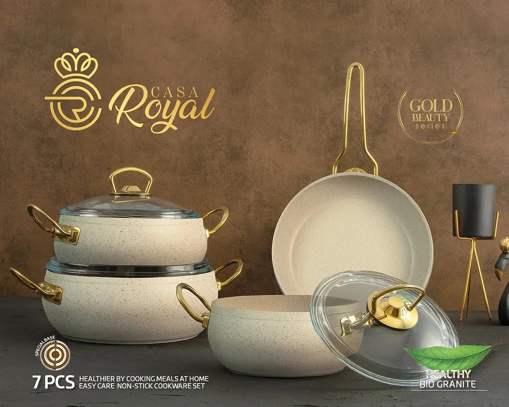 Набір посуду Casa Royal G-UKR 20200 "Bio Granit" Cream 7 предметів