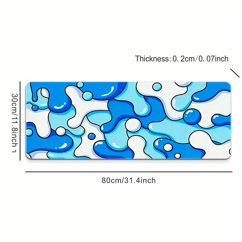 Килимок для миші та клавіатури "Blue Spots" 80×30 см, Чорний - фото 6