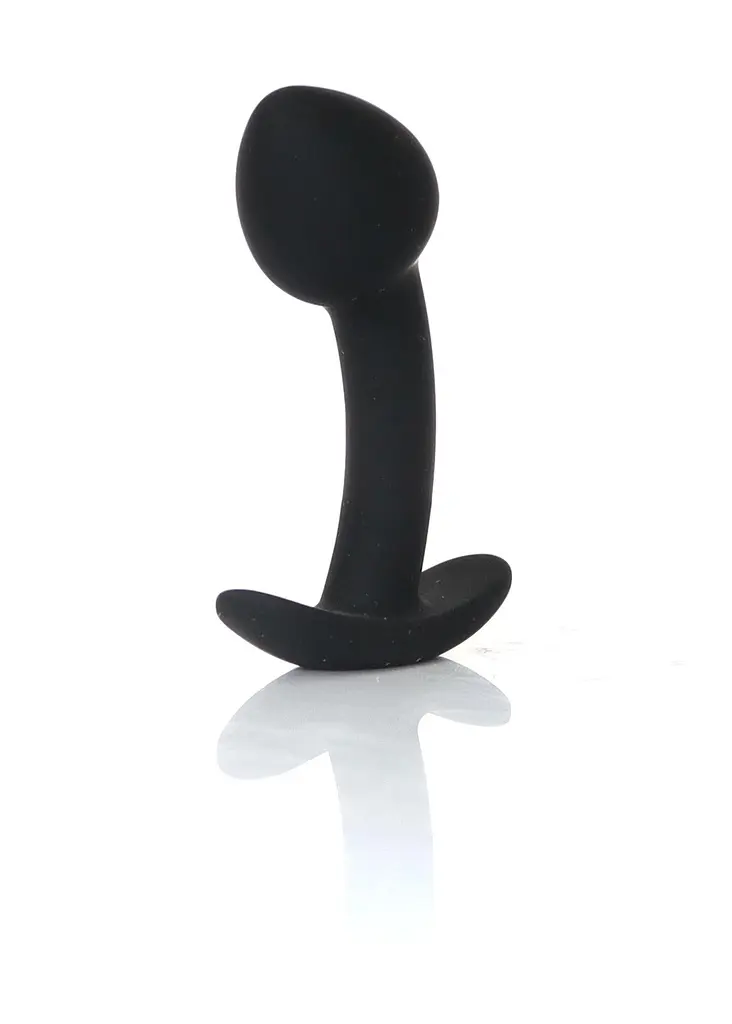 Анальна пробка - Silicone Black Curved Plug S - фото 2