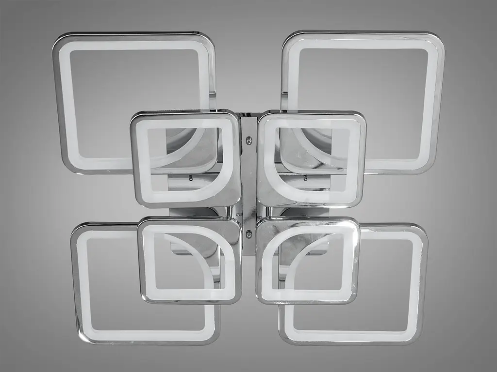 Стельова LED-люстра Diasha 8060/4+4HR 110W, Ø60x14 см, 3 кольори світла, диммер, пульт - фото 3