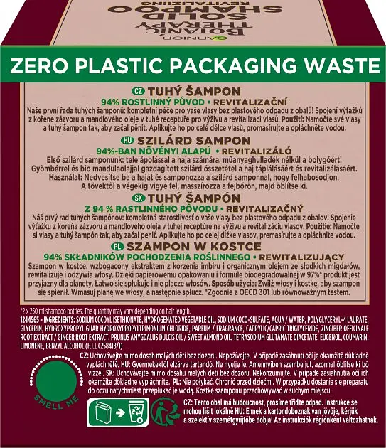 Твердый шампунь Garnier Botanic Therapy Имбирное восстановление, для истощенных, тонких волос, 60 г - фото 4