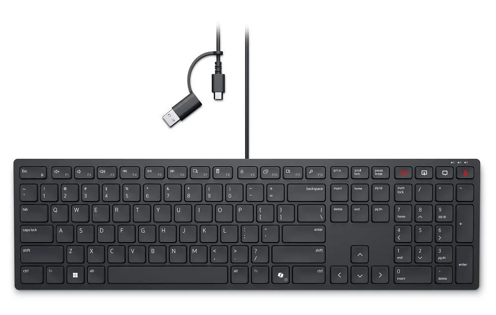 Клавіатура Pro Wired Collaboration Keyboard - KB525C - Ukrainian Dell teh0024997 - фото 2