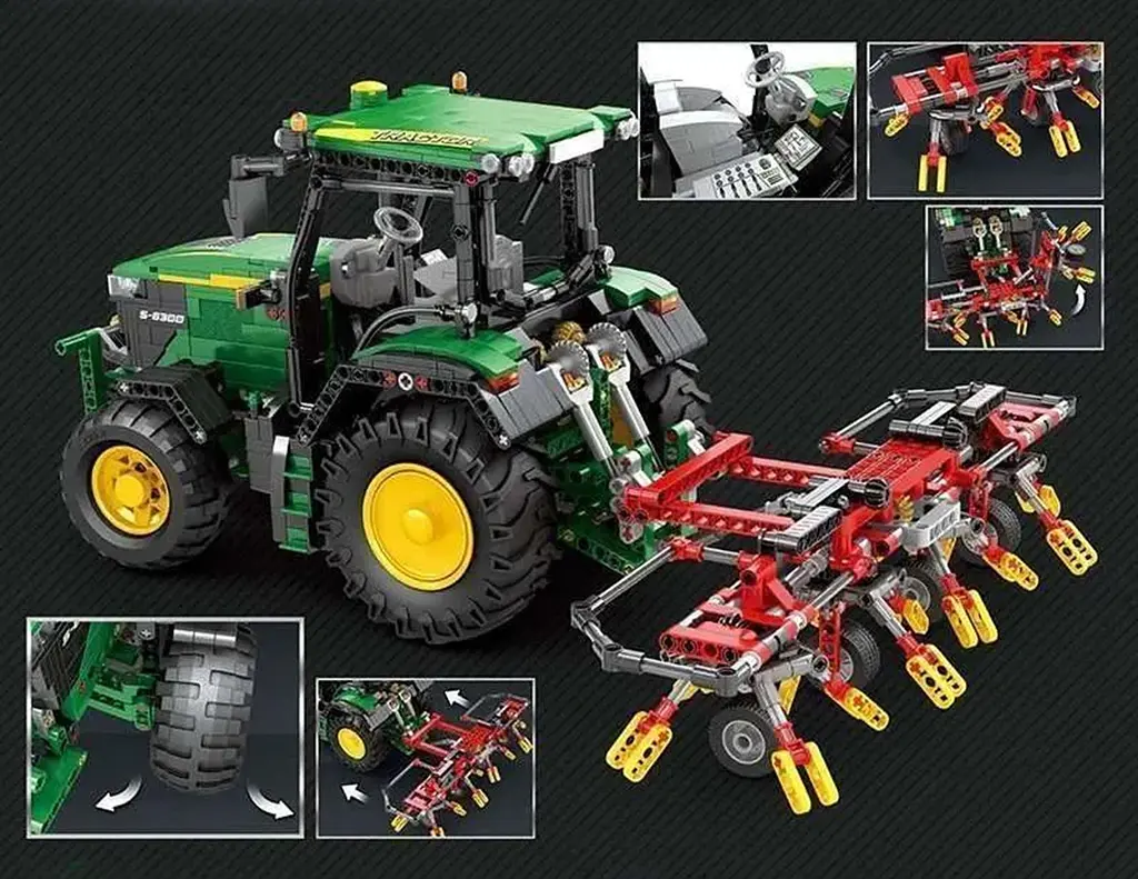 Конструктор на радиоуправлении Зеленый Трактор 1664 элемента Ramiz - фото 4