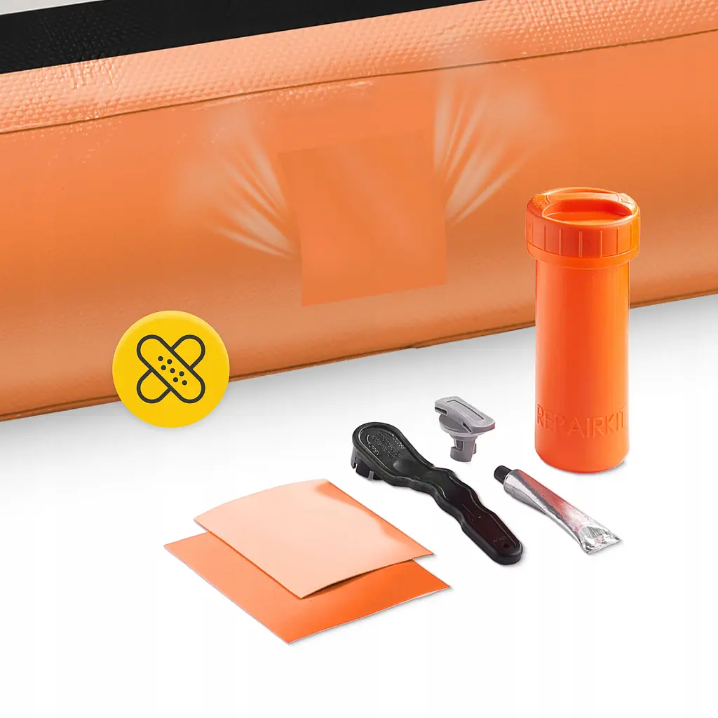 Мат гімнастичний надувний 4FIZJO Air Track Mat 500 x 200 x 20 см White/Orange (P-5907739312051) - фото 2