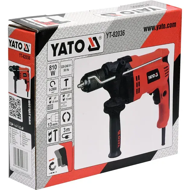 Дрель ударная Yato 810 Вт (YT-82036) - фото 3