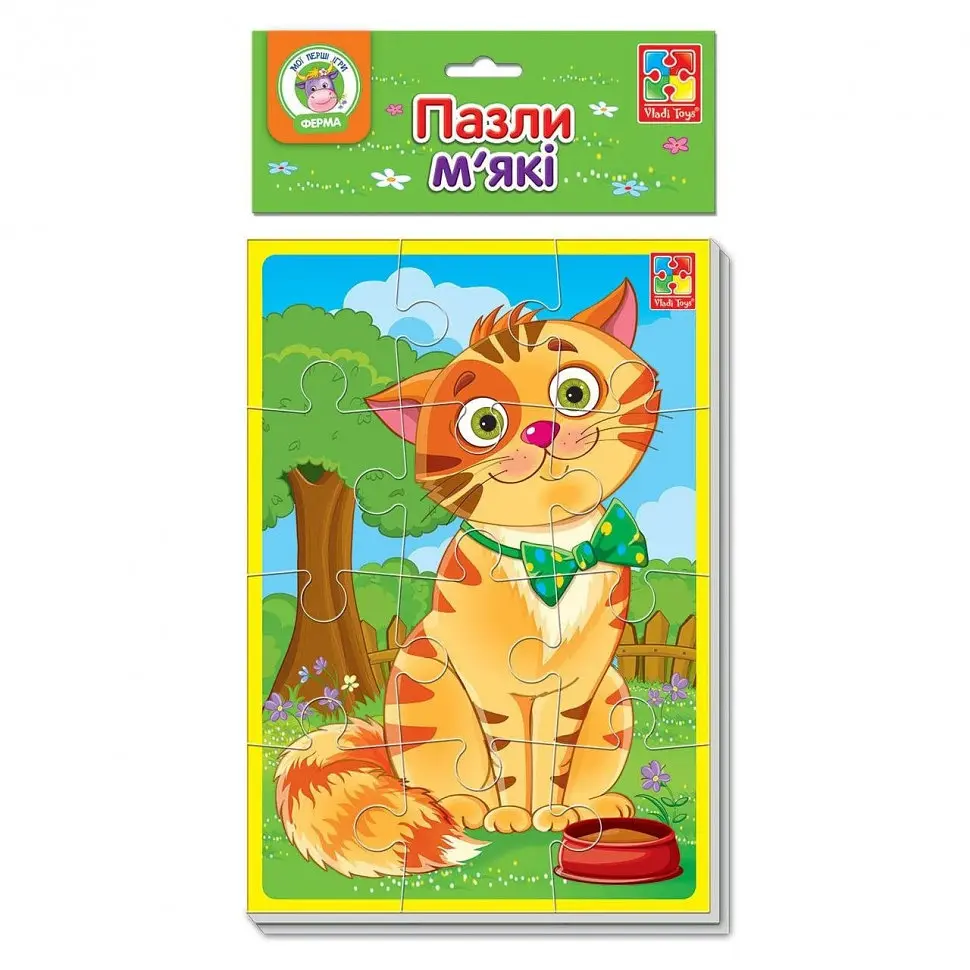 Дитячі м'які пазли "Котик і песик" VT1103-43 формату А5