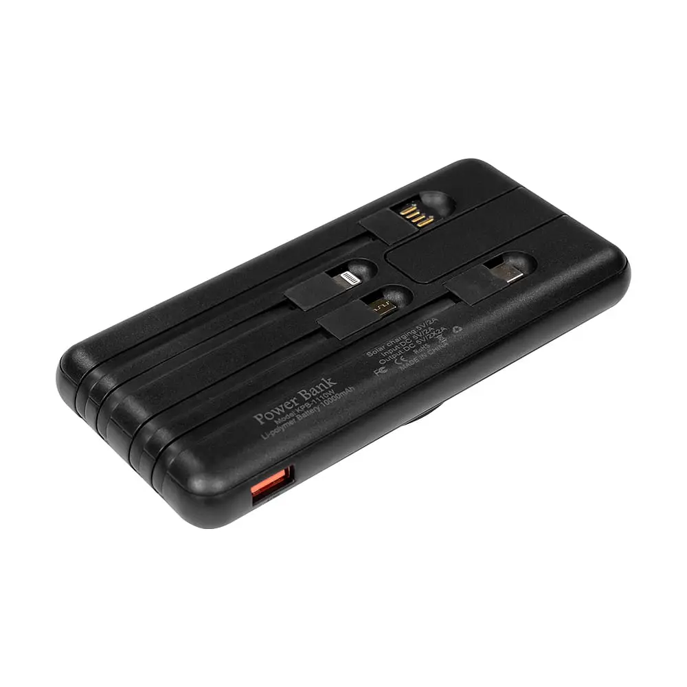 Повербанк 10000mAh Power Bank Kraft KPB-1110W Black беспроводная зарядка (43-00099) - фото 3