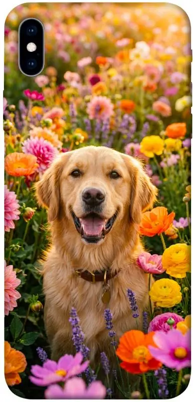 TPU чохол Demsky Flowery labrador для Apple iPhone XS Max (6.5")