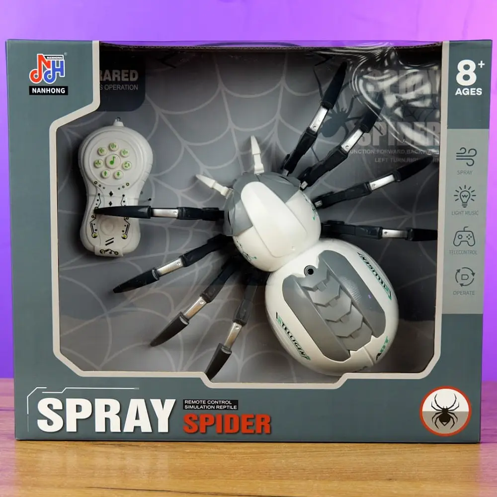 Інтерактивний радіокерований павук Spray Spider з ефектом пари, підсвічуванням очей, звуками, мелодіями та акумулятором - фото 8