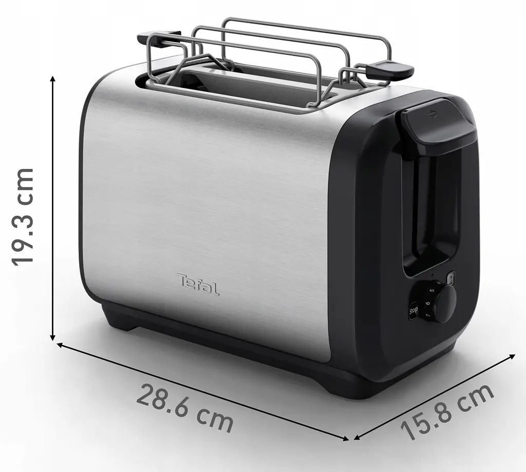 Тостер Tefal Subito 1100 Вт розморожування щипці нерж. сталь чорний - фото 9