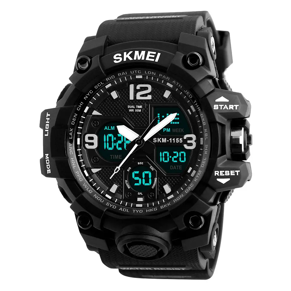 Наручний годинник чоловічий Skmei 1155 Black, 1155BBK (12277) - фото 4