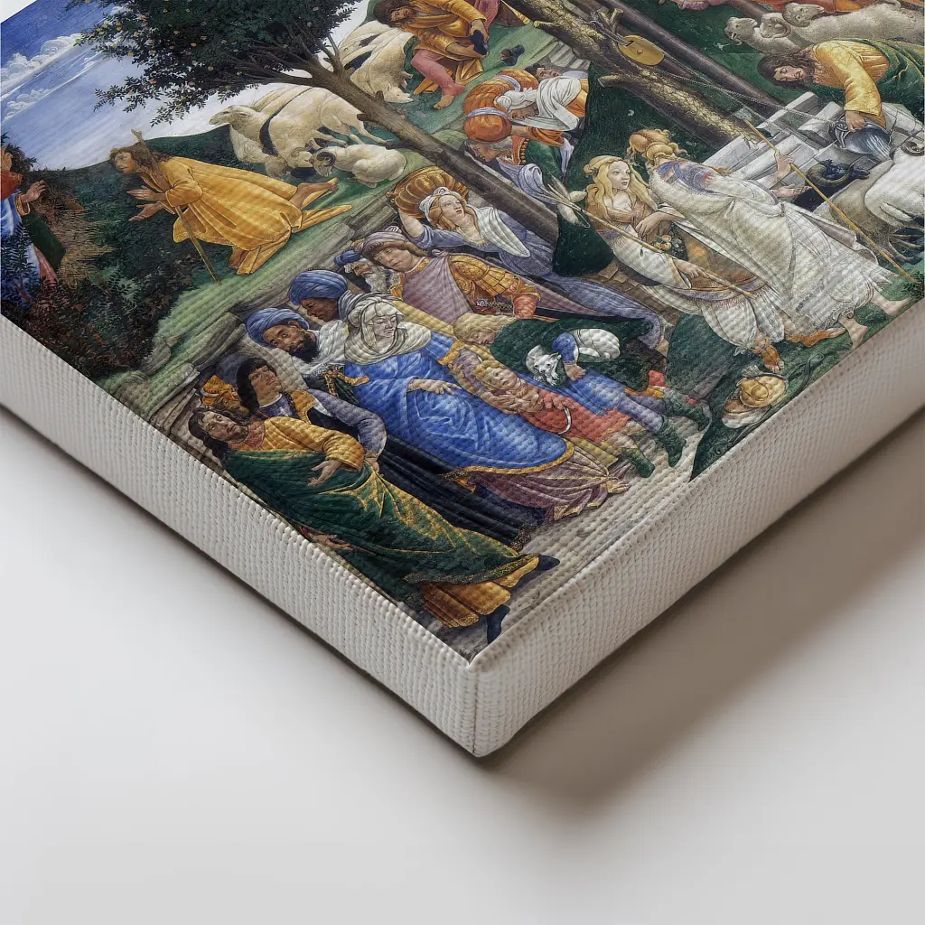 Інтер'єрна картина Юність Мойсея, Сандро Боттічеллі, Sandro Botticelli, Youth of Moses, релігійний декор, 38×60 см (id6960) - фото 3