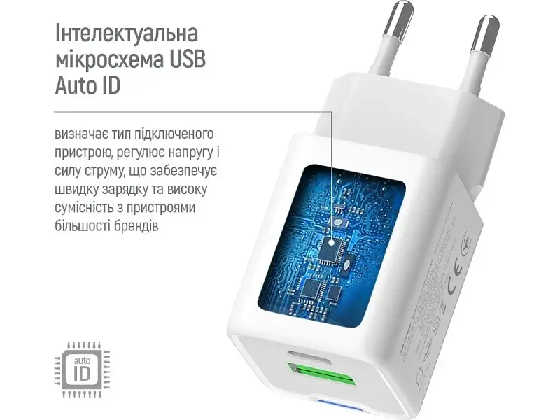 Мережевий зарядний пристрій ColorWay CW-CHS053PDC-WT - фото 5