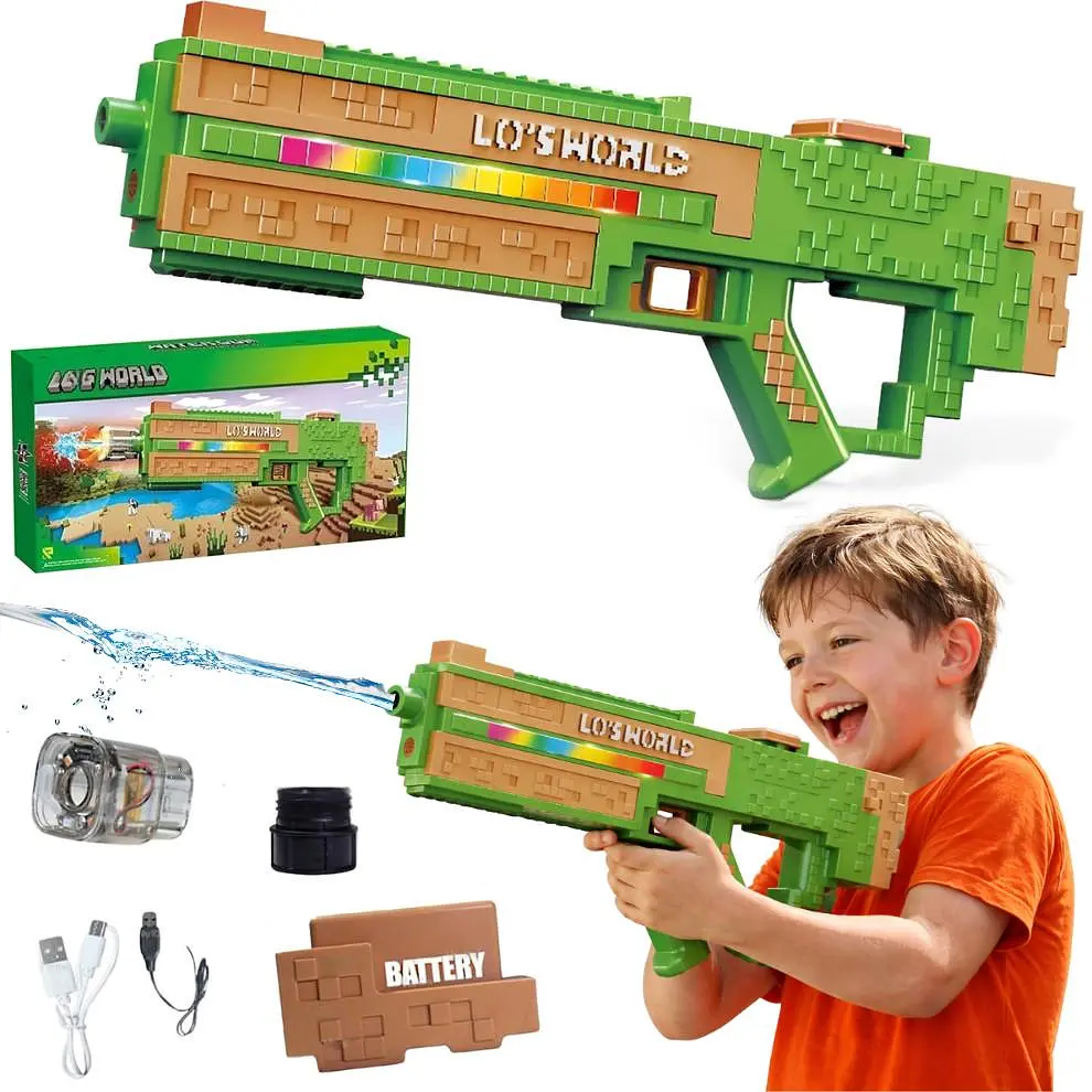 Водяний електричний пістолет зі світлом / Водяний автомат Electric Water Gun / Водяний бластер SQ011B - фото 6
