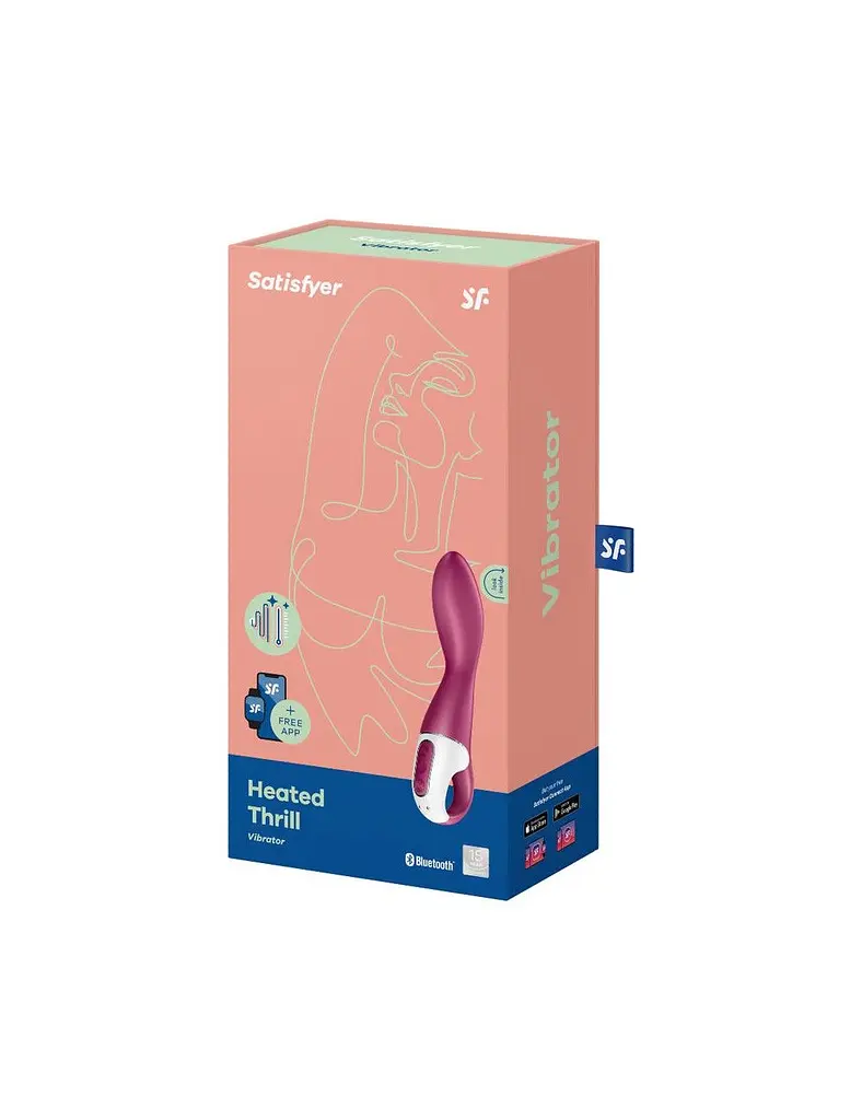 Вібратор Satisfyer Heated Thrill з функцією нагріву, 20.6х3.7 см бордовий - фото 4
