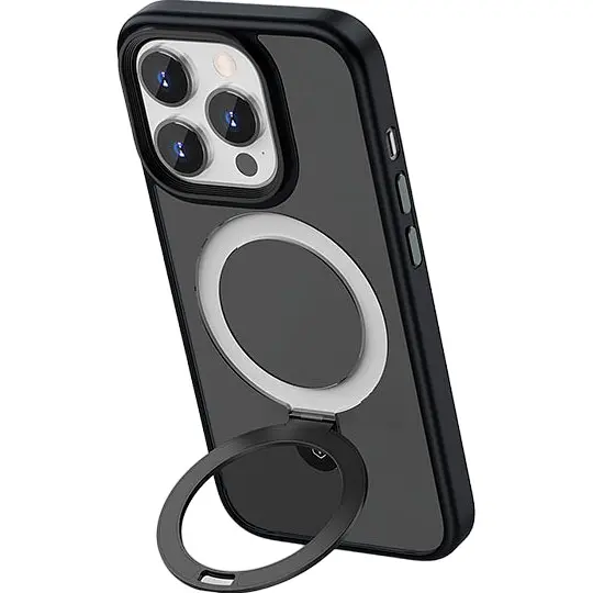 Чохол WiWU Protective Magnetic Alloy Stand Case для Apple iPhone 15 Pro Black [96967] - фото 4
