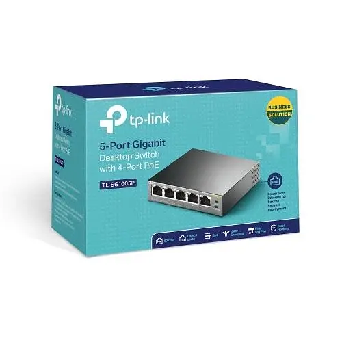 Комутатор TP-LINK TL-SG1005P 5 LAN 10/100/1000 Mb, некерований, металевий корпус - фото 5