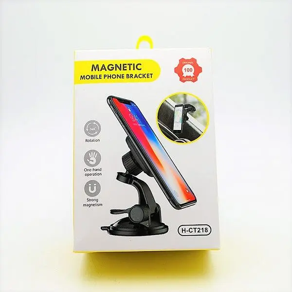 Автотримач для телефону Magnetic магнітний на присосці Black Carbon (CT218) - фото 2