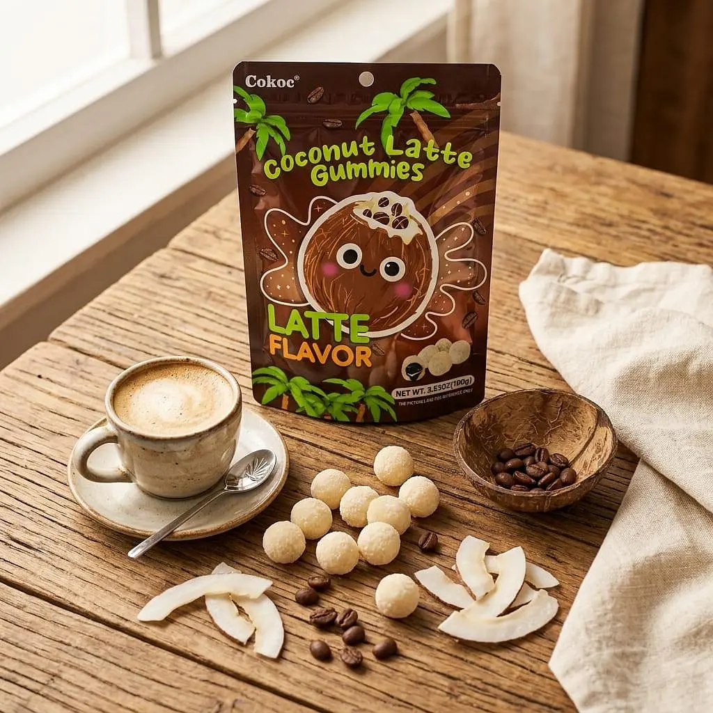 Жувальні цукерки Cokoc Gummies Coconut Latte Flavor 100г - фото 4