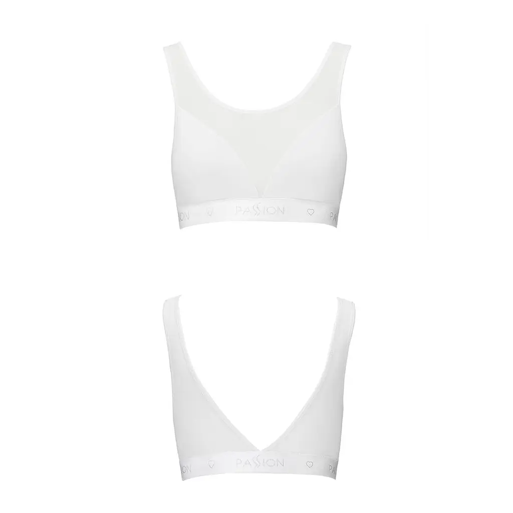 Топ з прозорою вставкою Passion PS002 TOP XL, white - фото 4